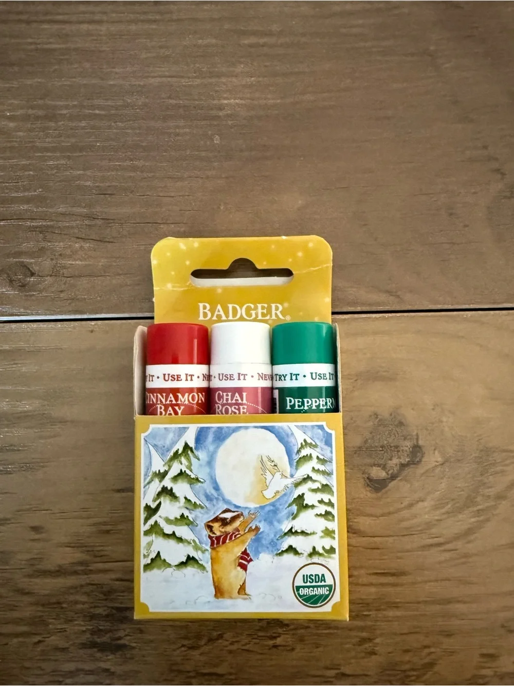 Badger Lip Balm Trio - Red, White, Green